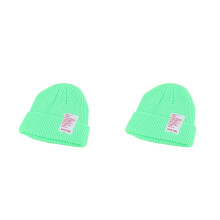 2St Baby Gebreide Beanie Lichtgroen Wolvrij En Huidvriendelijk
