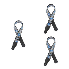 3Pcs Thickened Cotton Guitar Strap Blue Adjustable Shoulder Strap