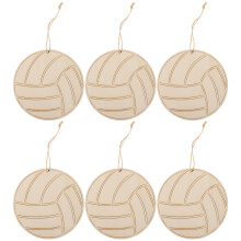 1 Set Onafgewerkte Volleybal Ornamenten Met Touw Voor