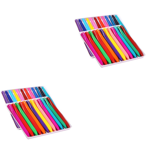 2Sets Assorted Color Wax Pencil Triangular Crayons Kids Washable