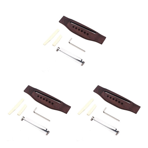 3Pcs Bamboo Acoustic Guitar Bridge for Use Assorted