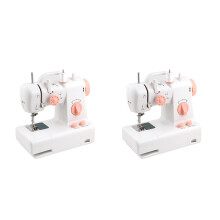 2Pcs Mini Sewing Machine Double Thread Portable Multi-Color LED Light