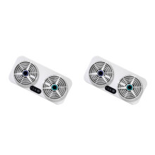 2Pcs USB Car Ventilation Fan ABS White Auto Exhaust Cooling Fan