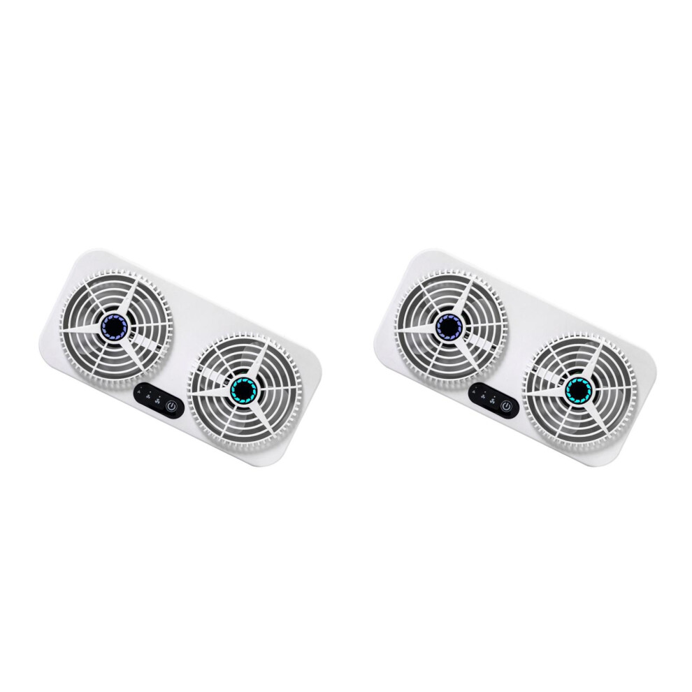 2Pcs Usb Car Ventilation Fan Abs Auto Exhaust Cooling Fan White 3711248876391