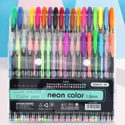 3Pièces Gel Pens Noir Ensemble 48 Couleurs Fluide Pour Dessin 1