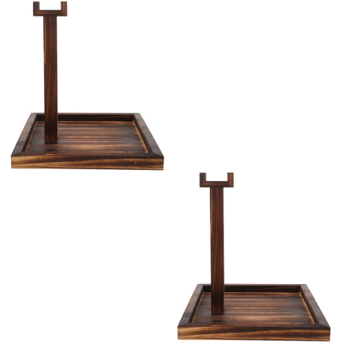 2Pièces Support Casque Gaming En Bois Manche Clair, Rangement