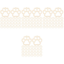 120St Beige Houten Chips Pootafdrukken Voor Creatieve DIY Decor