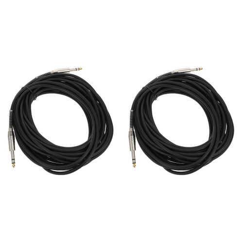 2Pièces Câble Audio Professionnel Noir Pour Micro Guitare Et Enceinte 2