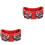2Pièces Instruments De Percussion Pieds Rouge Avec Grelots Métal ABS 2