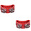 2Pièces Instruments De Percussion Pieds Rouge Avec Grelots Métal ABS 5