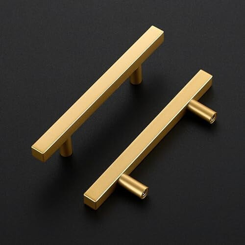 Brass Cabinet Pulls Champagne Gold 5-Pack 5 Inch 1