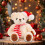 Urso de pelúcia natalino com gorro de Papai Noel 6