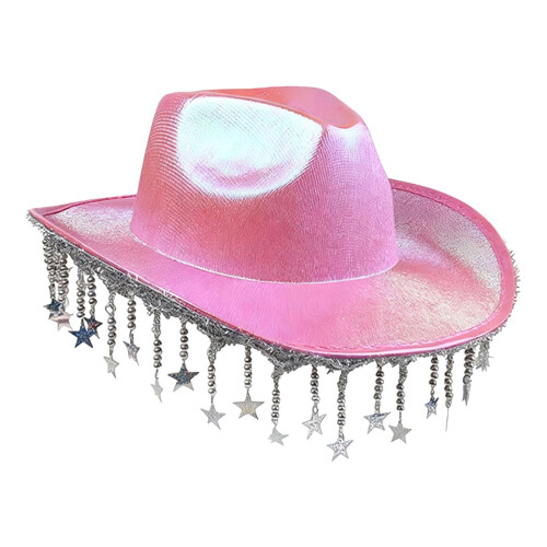 Καπέλο Western Cowboy Sun Cap για πάρτι για Halloween Engagement Stage Performance Ροζ 2