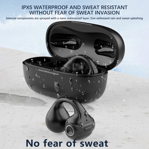Wireless Open-Ear Clip Headphones Bluetooth LED Display 2