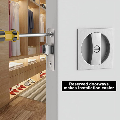 Fickdörrlås Satin Nickel Privacy Square 1-pack 2