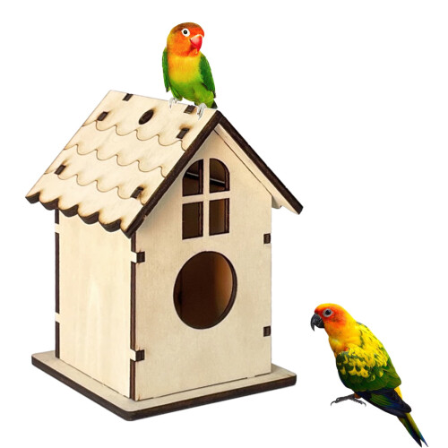 Lovebirds Budgies Κλουβί για κούρνια, φωλιά, κλουβί αναρρίχησης, κουτί φωλιάς, σπιτάκι 1