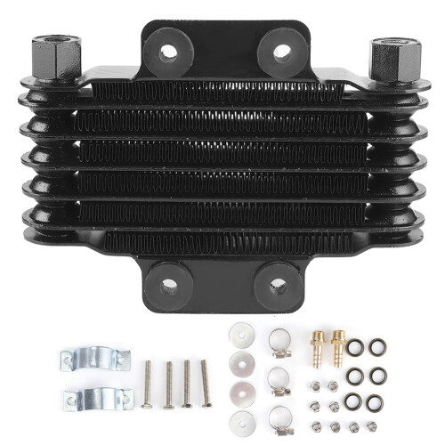 Universal Motorcycle Engine Oil Cooler Radiator Black6Row High Performance Cooling System Optimized Oil Flow And Normal Working Temperature Range