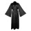 Robe de manga comprida com lapela elegante e cinto para usar em casa. 5