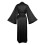 Robe de manga comprida com lapela elegante e cinto para usar em casa. 6