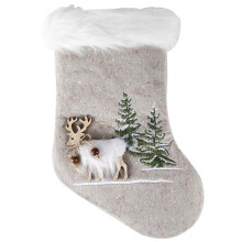Original Design Christmas Hanging Stocking Cute Plush Personalized Reindeer Socks with Sequin Embellishments for Tree Decoration Farmhouse Deer