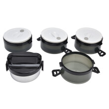Lancheira térmica em aço inoxidável com excelente isolamento térmico, ideal para piqueniques. Inclui pauzinhos e design portátil.