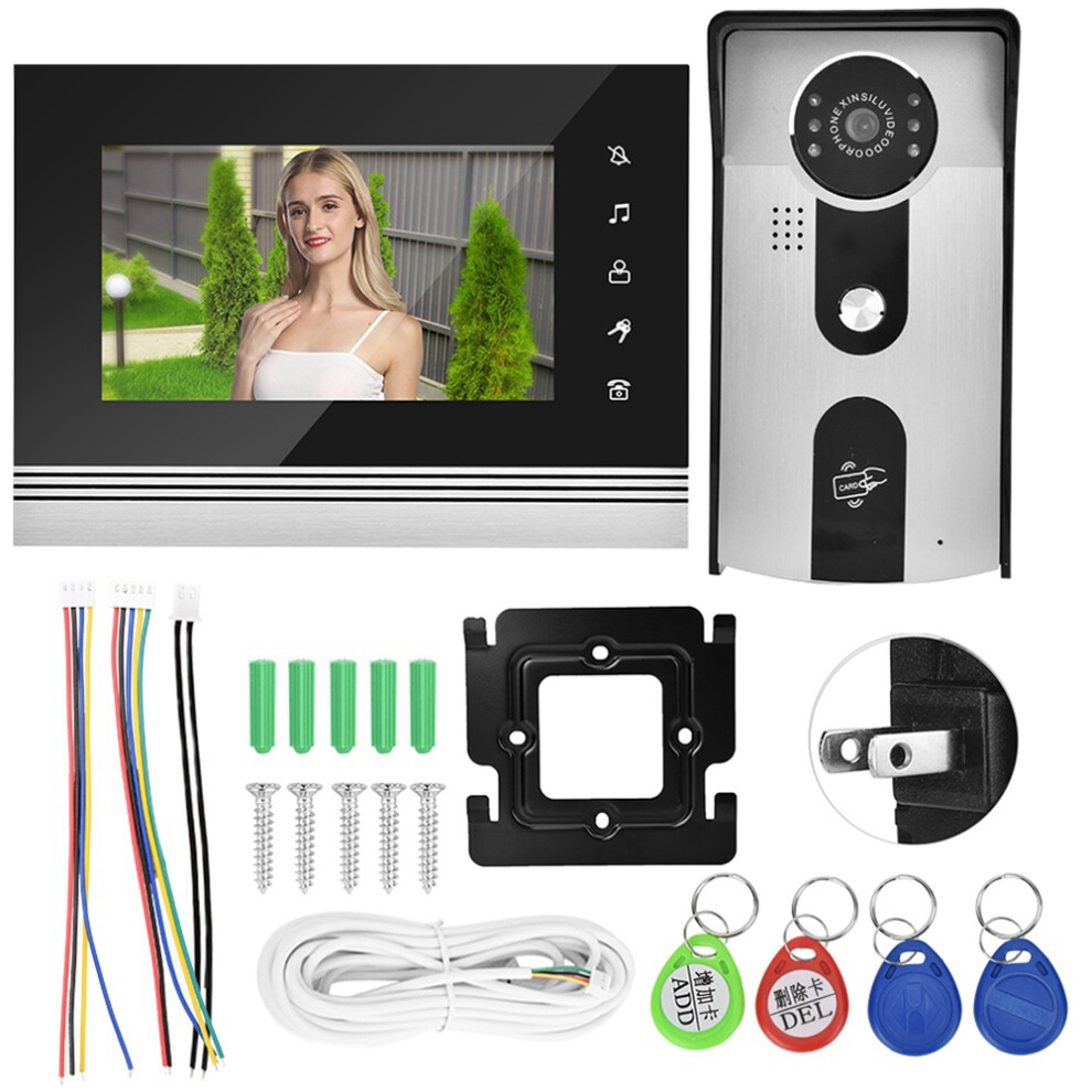 Home Video Doorbell Intercom System With7inch Lcd Screen Handsfree Intercom Ir Night Vision Waterproof Outdoor Camera Multi Device Support Unlock 9180479895046