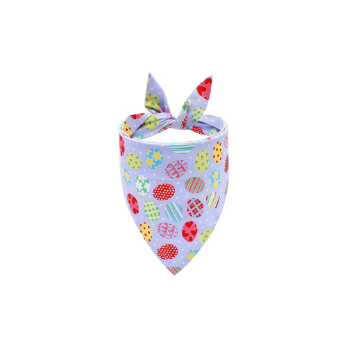Bandana de Páscoa para Cães – Lenço Triangular Lavável com Coelho e Ovos de Páscoa, Ajustável e Ideal para Cães e Gatos 1