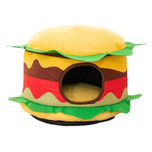 Comfort Plushie with Hamburger Shape Design, Soft Plush Cuddle Companion with Squishy Texture, Collectible Stuffed Animal Toy for Imaginative Play