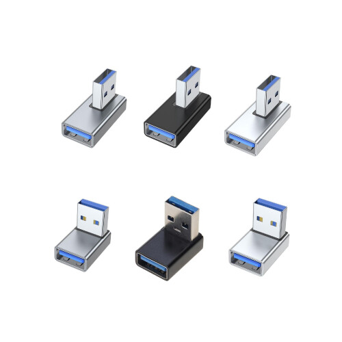 USB3.0 Αρσενικό σε Θηλυκό, Προσαρμογέας επέκτασης δεξιάς γωνίας 90 μοιρών, Σύνδεση USB 1