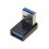 USB3.0 Αρσενικό σε Θηλυκό, Προσαρμογέας επέκτασης δεξιάς γωνίας 90 μοιρών, Σύνδεση USB 3