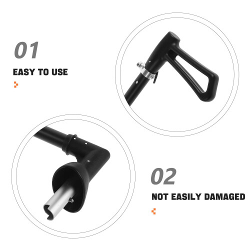 Folding Wagon Push Handle Attachment Black Aluminum for Strollers and Scooters 2