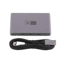 HDR10Video Capture Card For PS5Xbox Streaming, USB3.0 4K60FPS Plug And Play Recorder With Mic In Port Real Time Preview For Gaming Teaching