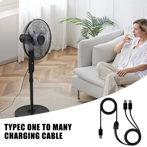 Καλώδιο προσαρμογέα USB C με διπλό αρσενικό άκρο Y 1,5 m για φόρτιση και συγχρονισμό 1