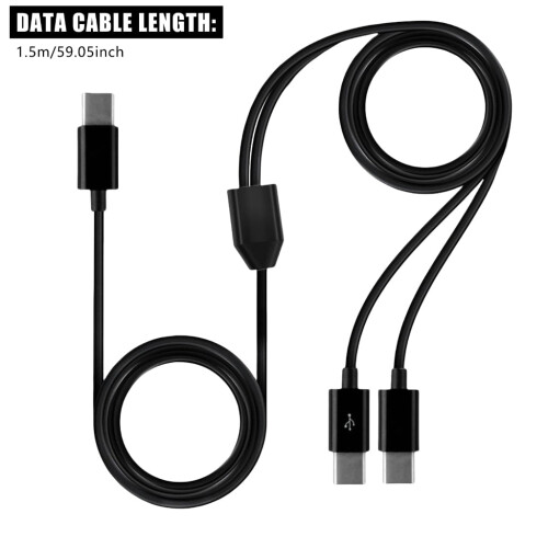 Καλώδιο προσαρμογέα USB C με διπλό αρσενικό άκρο Y 1,5 m για φόρτιση και συγχρονισμό 2