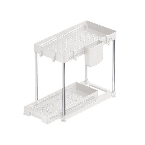 Pull Out Under Sink Shelf, Kitchen Storage Rack, Multi-Functional Bathroom Organizer, Layered Spice Cabinet 1