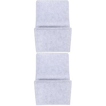 2Pcs Light Grey Bedside Hanging Felt Storage Organizers for Home