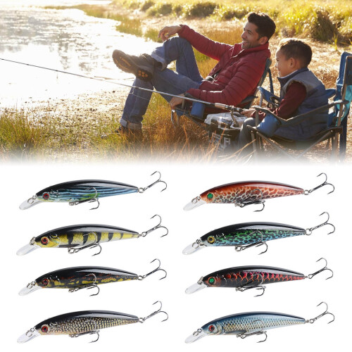 Δολώματα ψαρέματος 11cm Crankbait με πολύχρωμη εκτύπωση, βυθιζόμενα δολώματα ψαρέματος 1