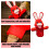 Bunny Hand Puppet with Moving Mouth, Ventriloquist Doll for Interactive Play, Easter Gift for Parent Performance(Red) 2