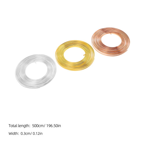 Aluminum Wire Bendable Flat 3 pcs Assorted Colors 1
