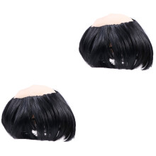 2Pcs Black Man Wigs Headdress Cosplay Hair Accessories for Parties