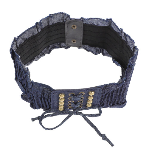 1Stk Elastischer Macrame Denim Taillengürtel Canvas Für Damen