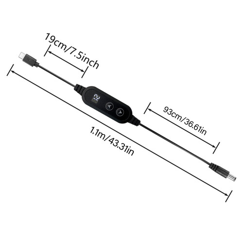 Καλώδιο γρήγορης φόρτισης PD65W USB C σε DC55255V9V12V15V20V3A Ρυθμιζόμενο καλώδιο τροφοδοσίας 2