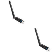 2Pcs USB Wireless Adapter Black with Rotatable Antenna for Surfing