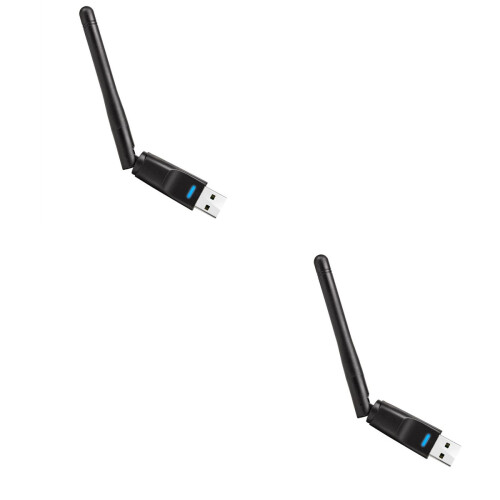 2Pcs USB Wireless Adapter Black with Rotatable Antenna for Surfing