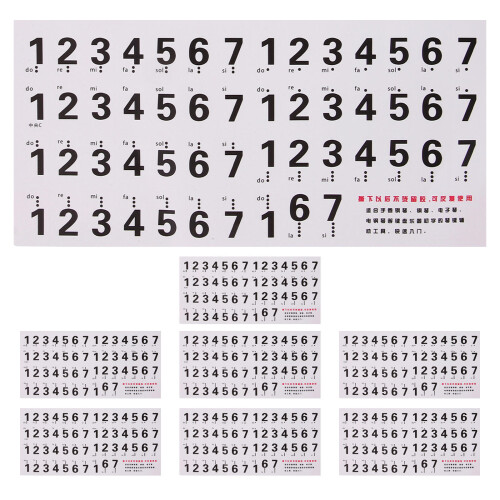 8Sheets DIY Removable PVC Piano Stickers Multi-Instrument Note Guide