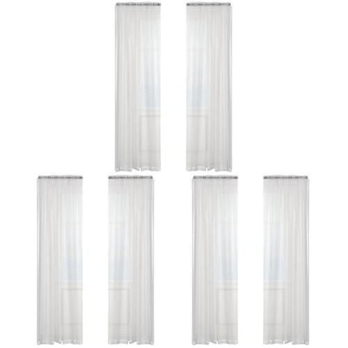 6Pcs White Tulle Curtains Sheer Window Drapes for Home Use 2