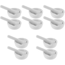 10Sets Scientific Porcelain Mortar Pestle Set for Medicine Grinding