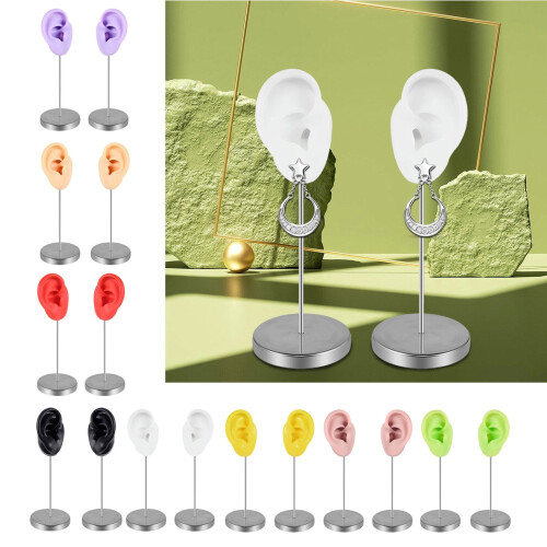 Realistic Soft Silicone Ear Model Practical Ear Studs Display Props Realistic Left and Right Human Ear Mannequin 1