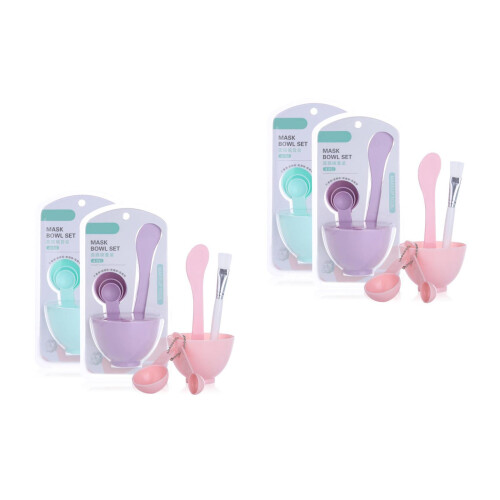 6Sets Facial Mask Bowl and Stick Set Plastic Tools for Easy Storage