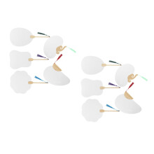 10Pcs White DIY Paper Fans for Kids Creative Painting and Drawing Art
